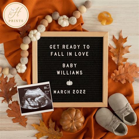 fall pregnancy announcement template